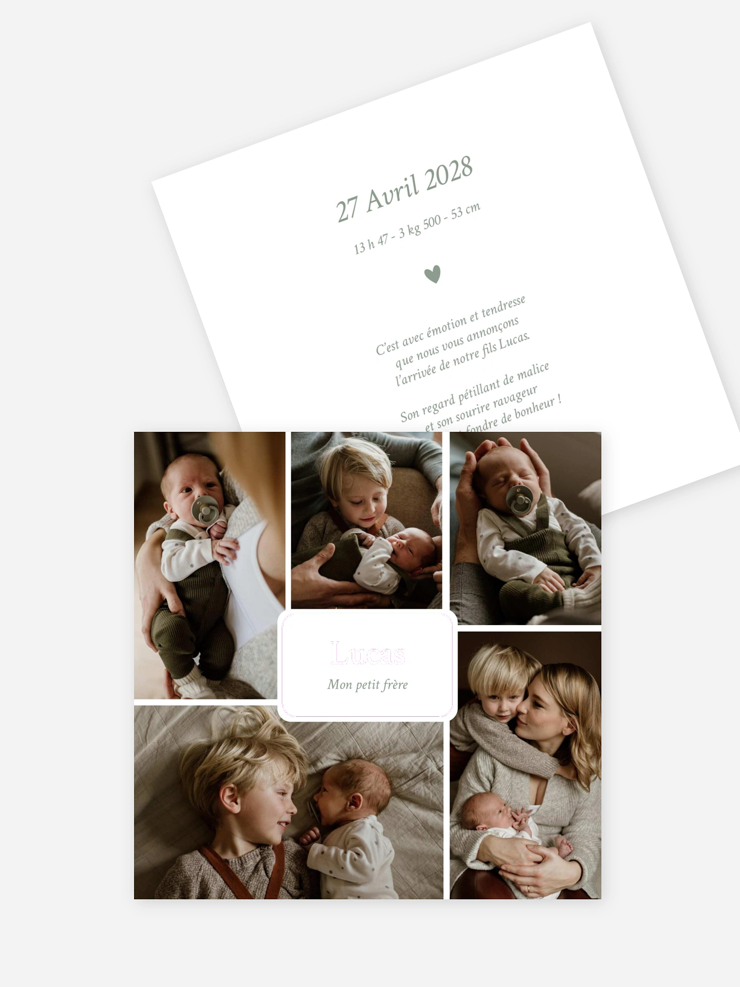 Faire-part naissance Déjà inséparables
