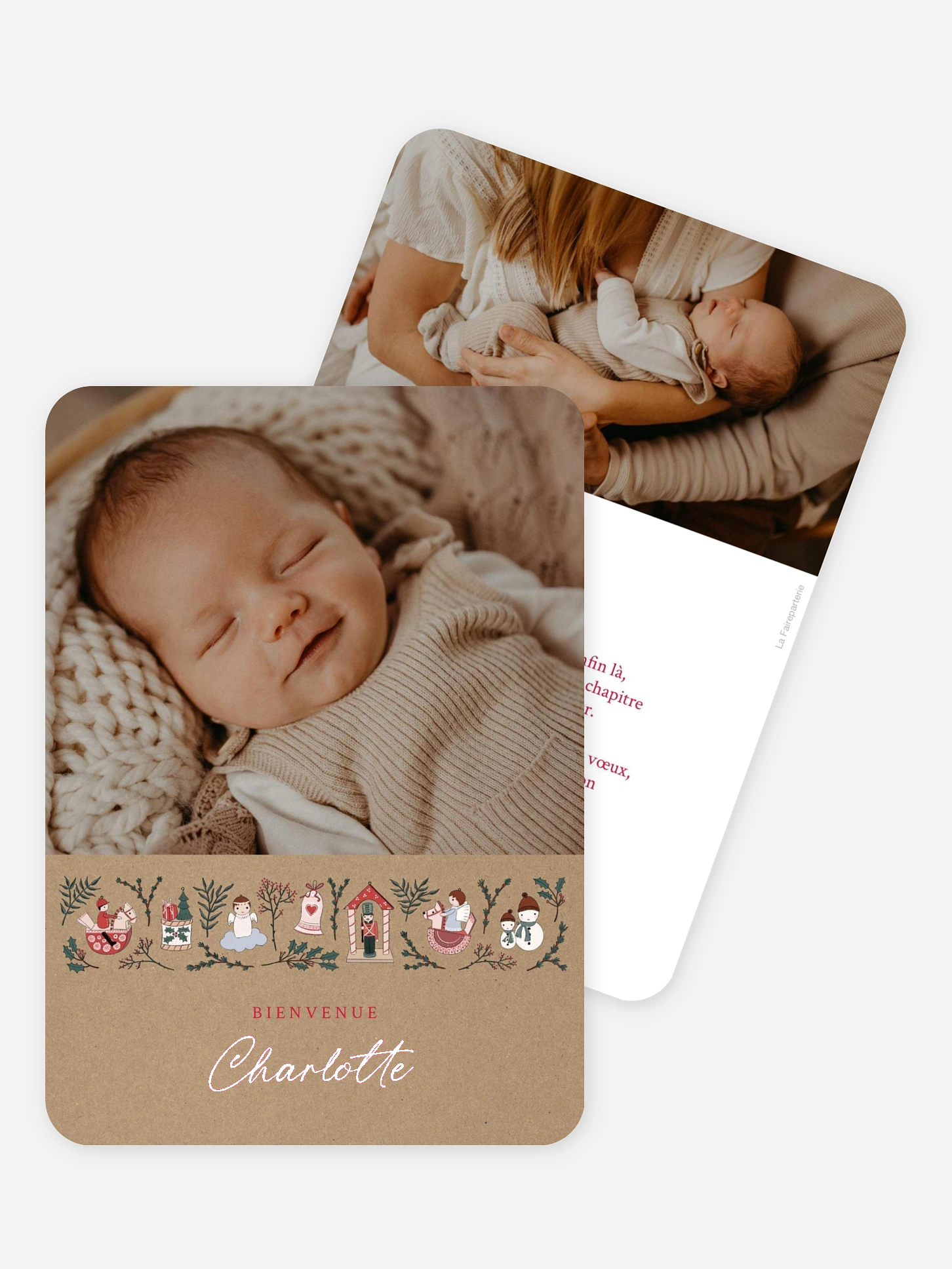 Faire-part naissance Le Petit Cadeau de Noël