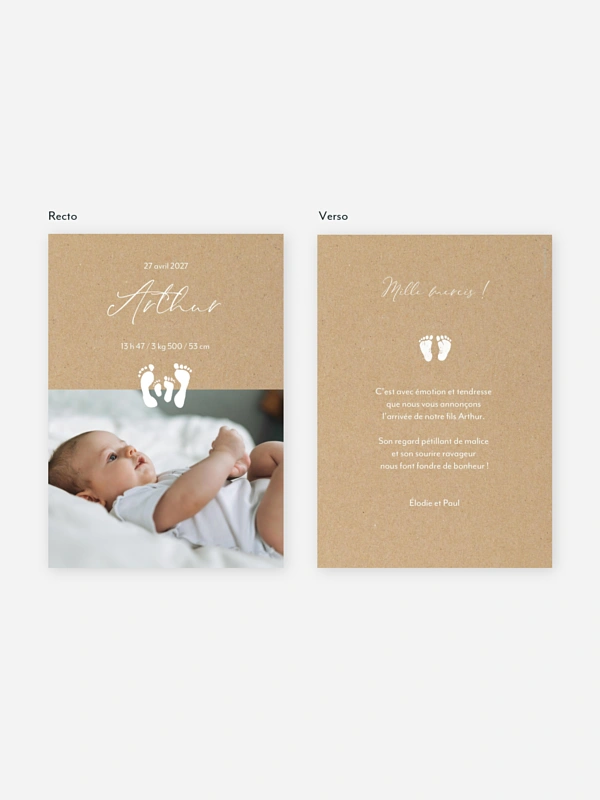 Faire-part naissance Famille de pieds