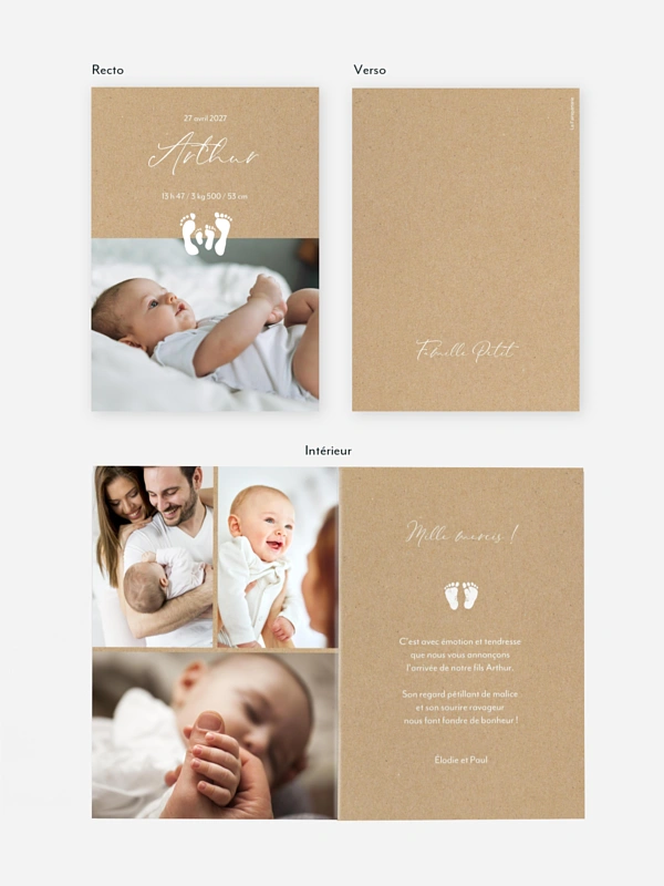 Faire-part naissance Famille de pieds