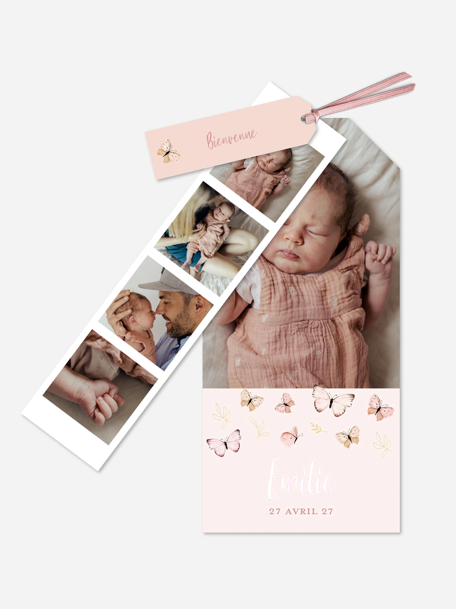 Faire-part naissance Petits papillons 2