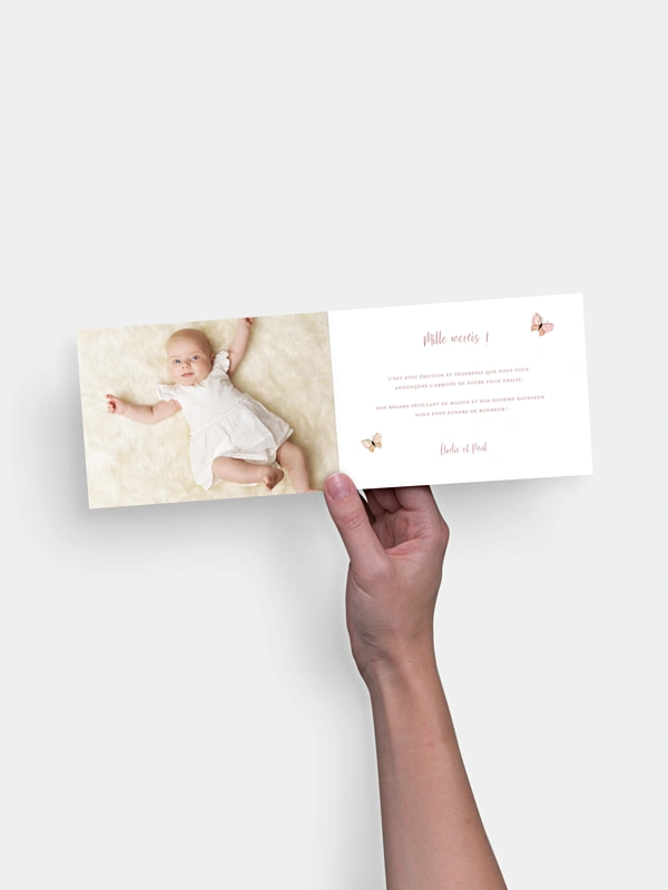 Faire-part naissance Petits papillons 2