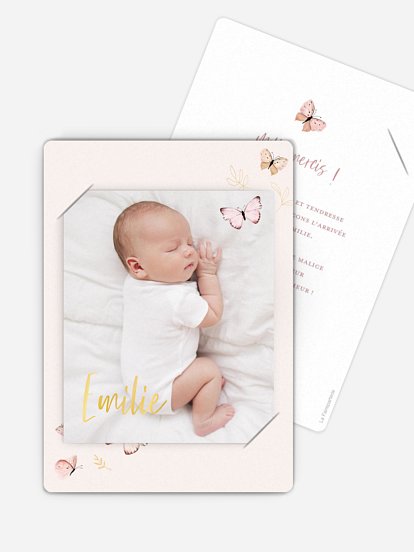 Faire-part naissance Petits papillons 2