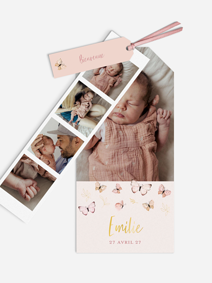 Faire-part naissance Petits papillons 2 