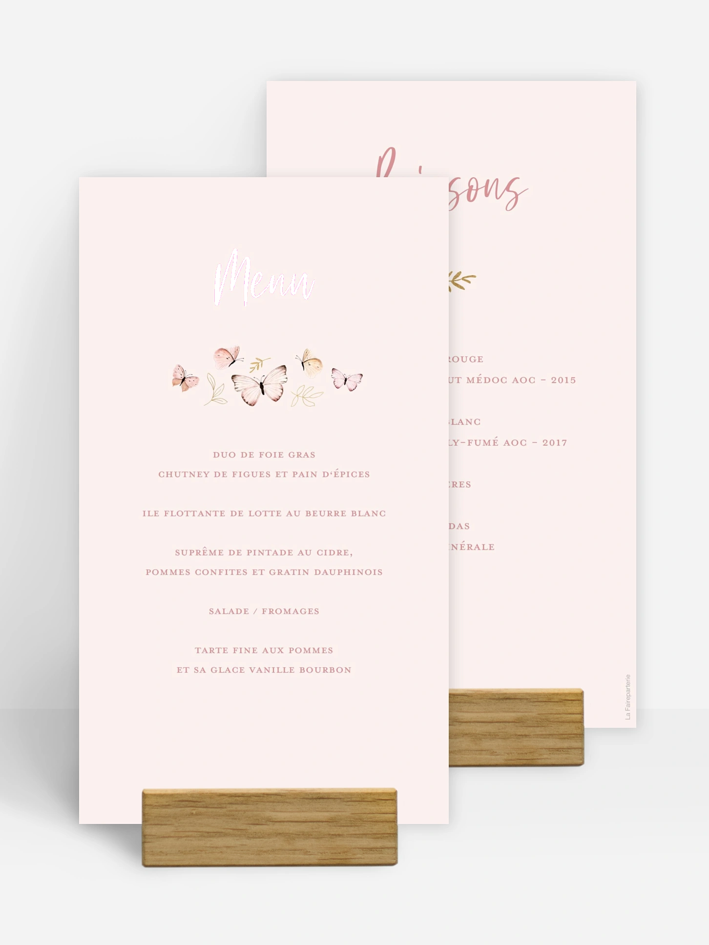 Menu baptême Petits papillons 2