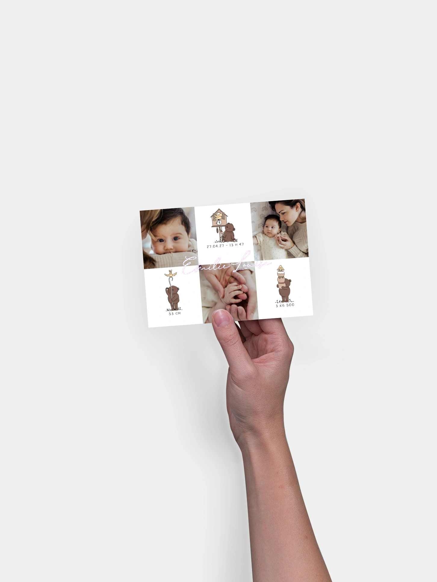 Faire-part naissance 3 petits oursons