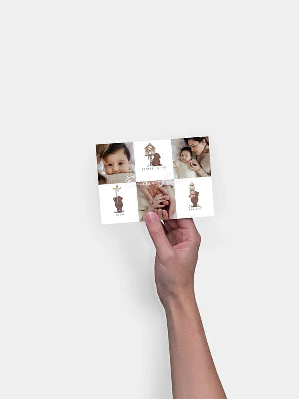 Faire-part naissance 3 petits oursons