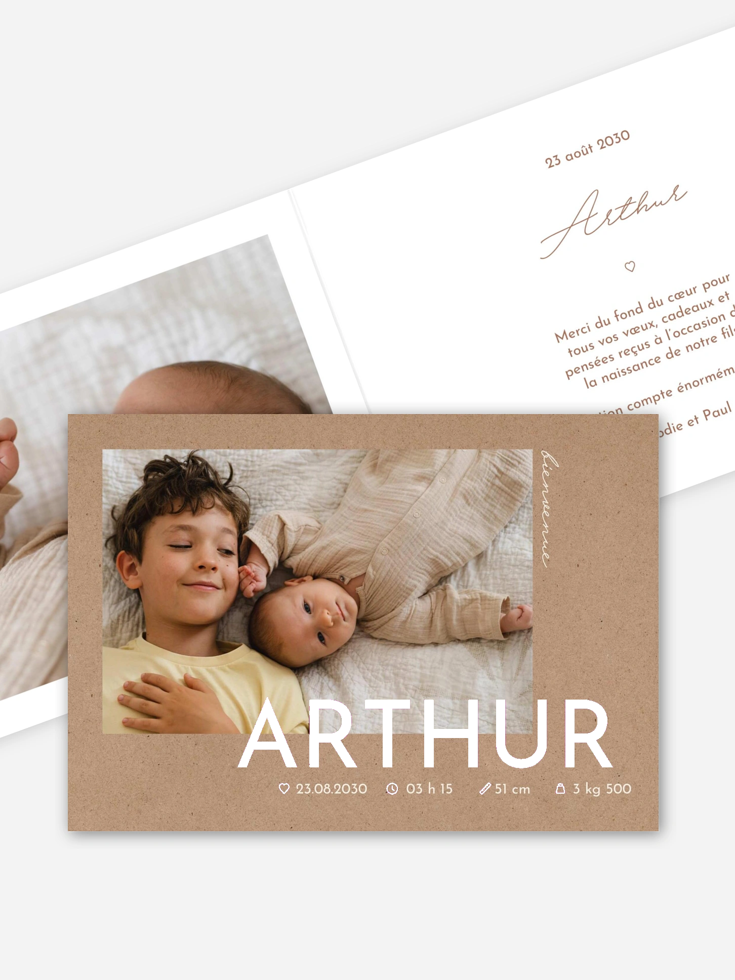 Faire-part naissance Petit grand amour
