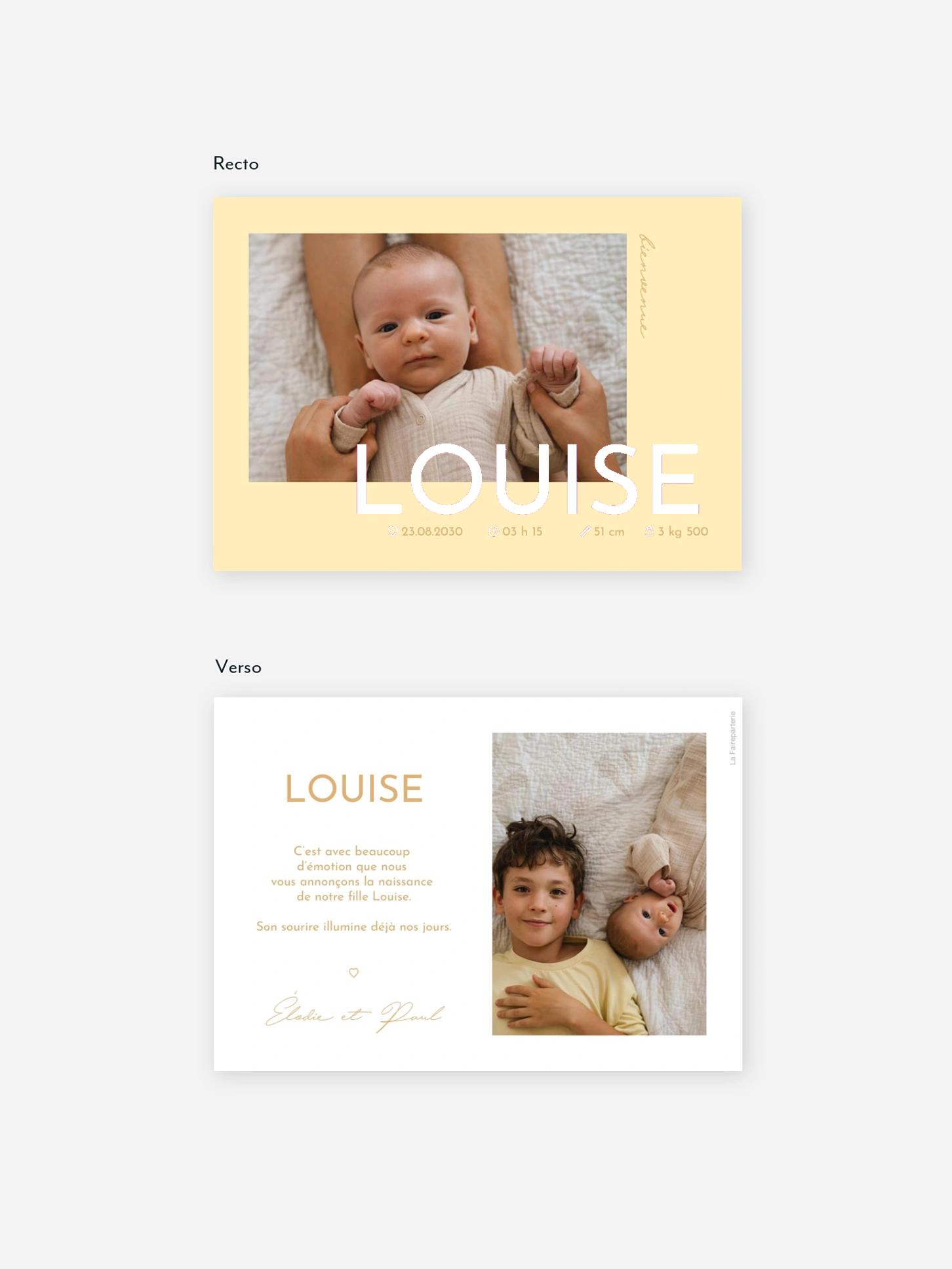 Faire-part naissance Petit grand amour