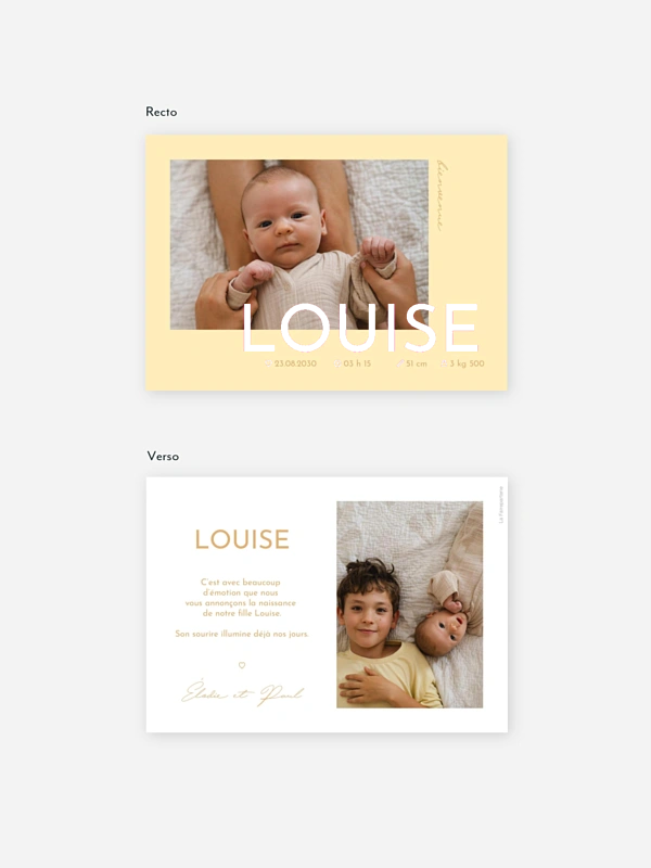 Faire-part naissance Petit grand amour