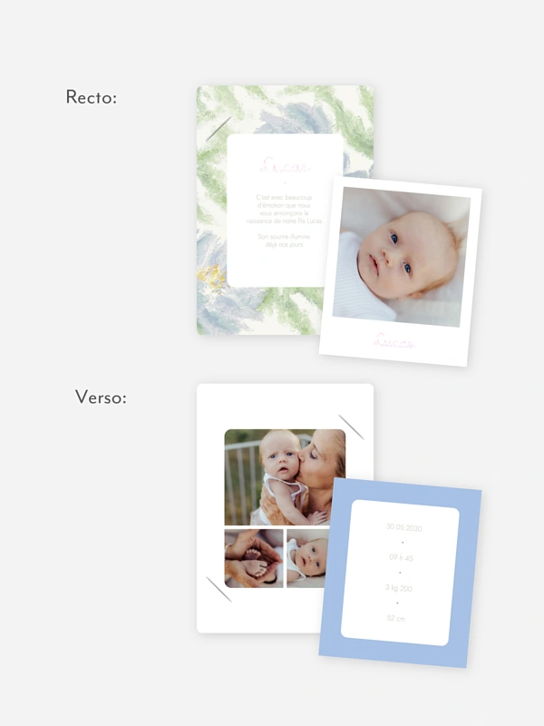 Faire-part naissance Vent de fleurs