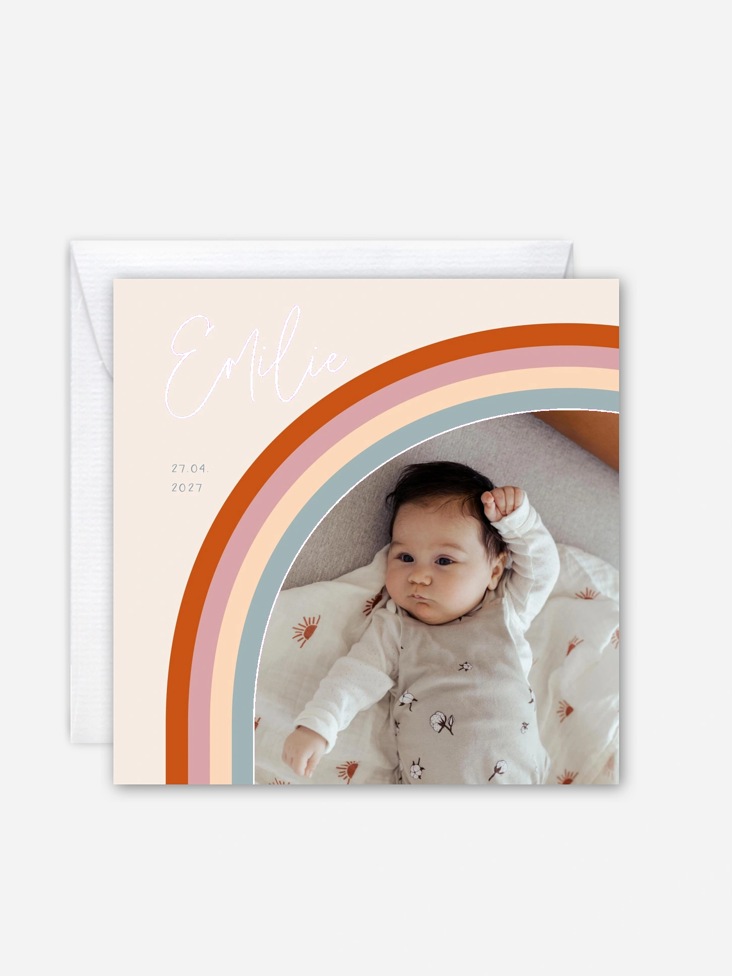 Faire-part naissance Joli arc-en-ciel