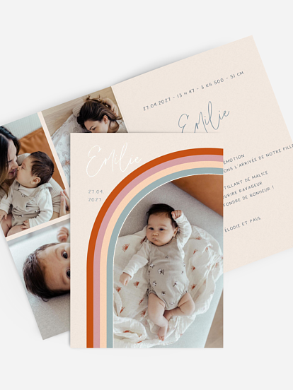 Faire-part naissance Joli arc-en-ciel