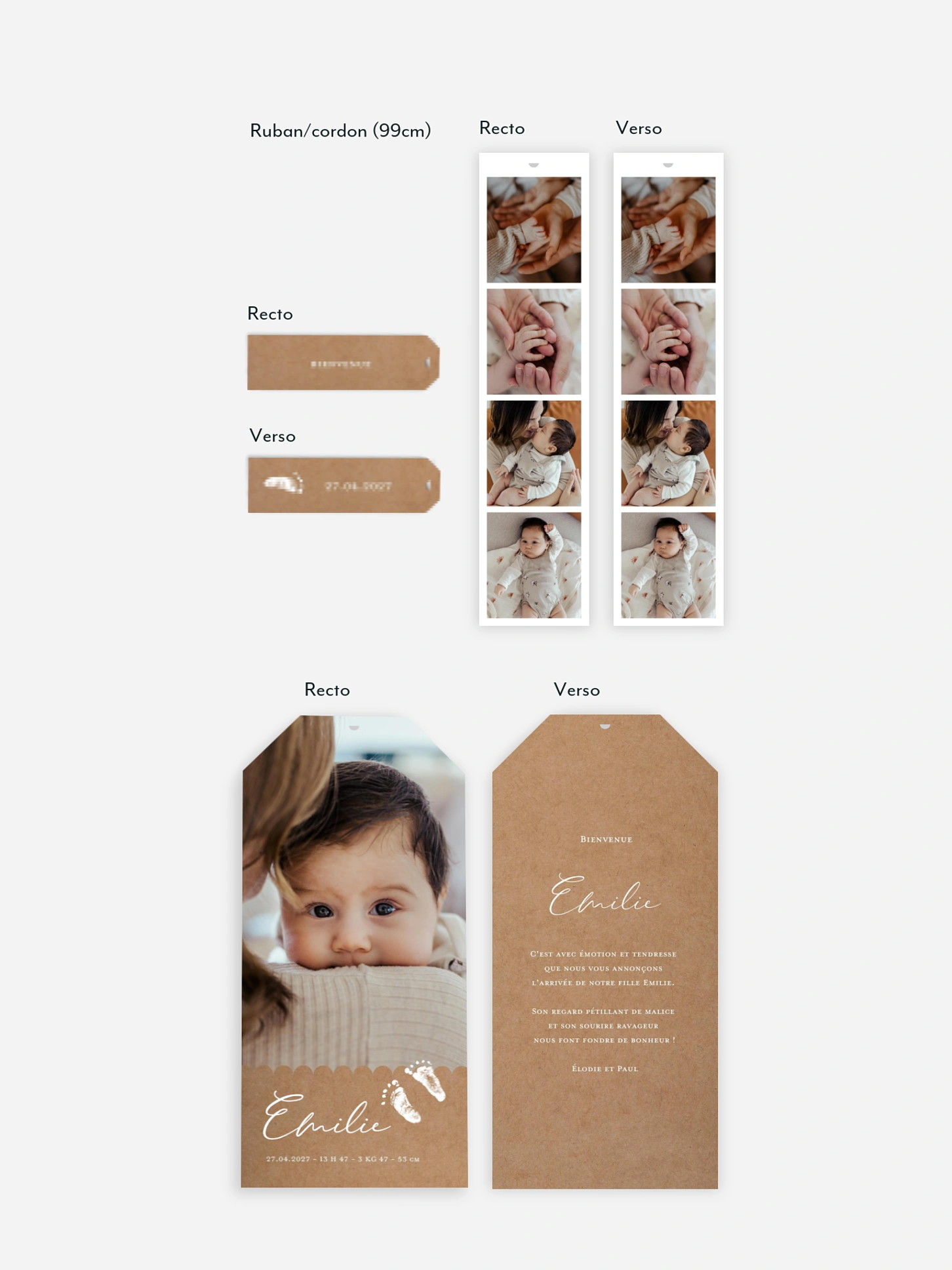 Faire-part naissance Empreintes de bébé