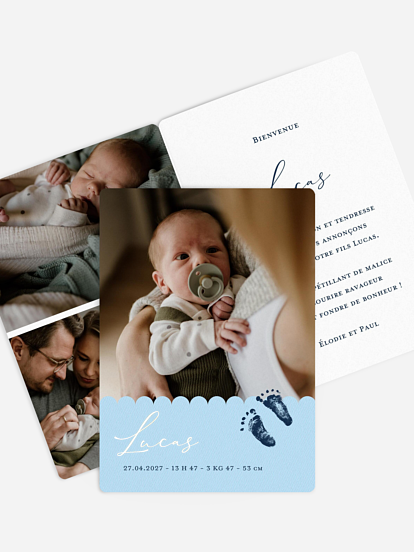Faire-part naissance Empreintes de bébé