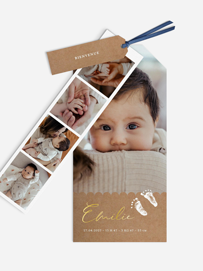 Faire-part naissance Empreintes de bébé