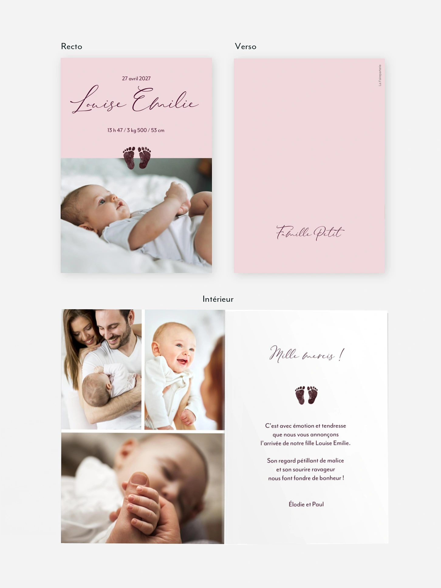 Faire-part naissance De si petits pieds