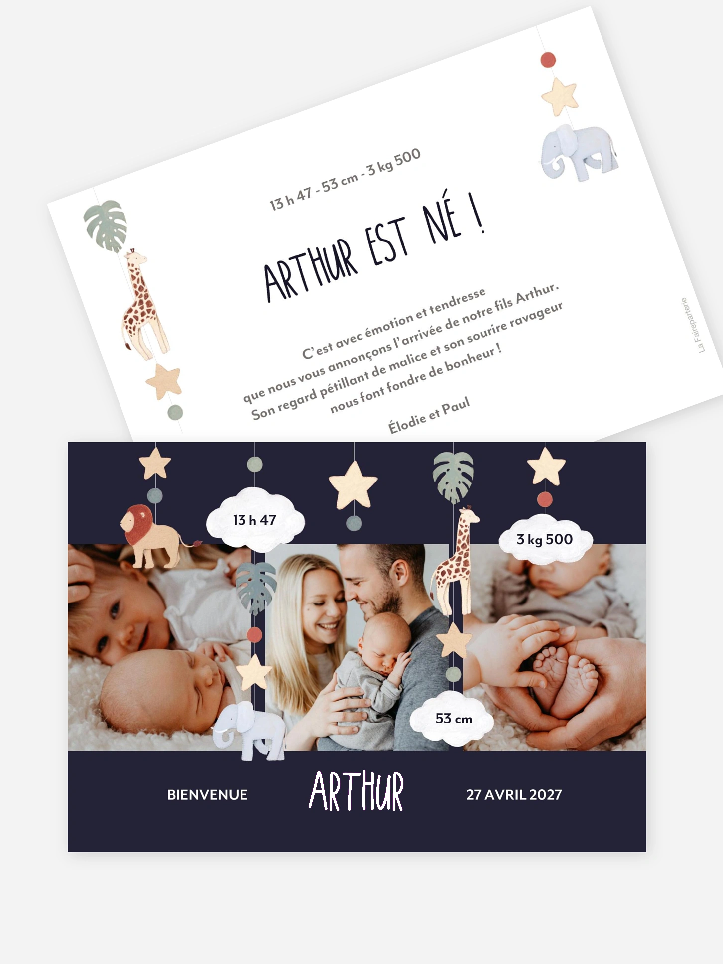 Faire-part naissance Mobile safari