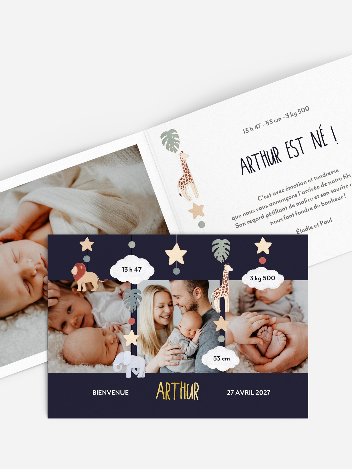 Faire-part naissance Mobile safari