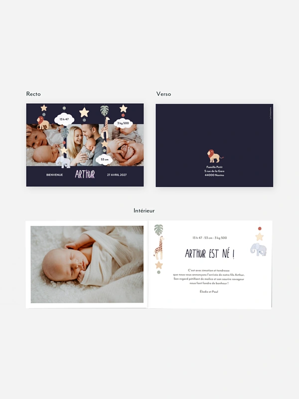 Faire-part naissance Mobile safari