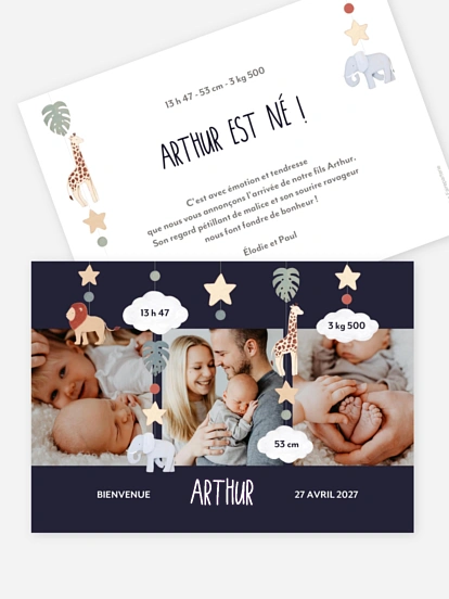 Faire-part naissance Mobile safari