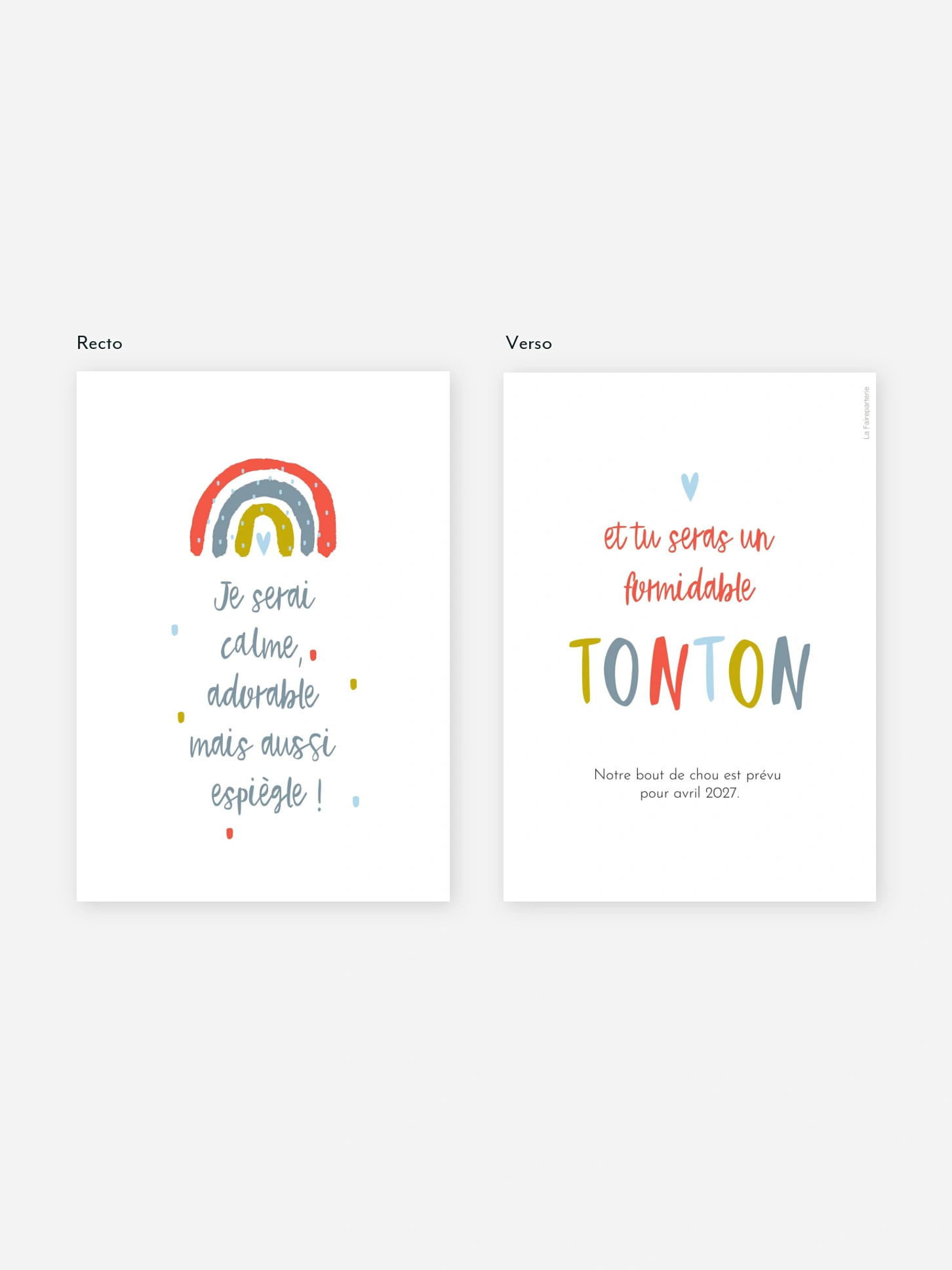 Carte annonce grossesse Over The Rainbow