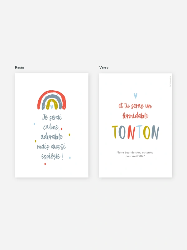 Carte annonce grossesse Over The Rainbow