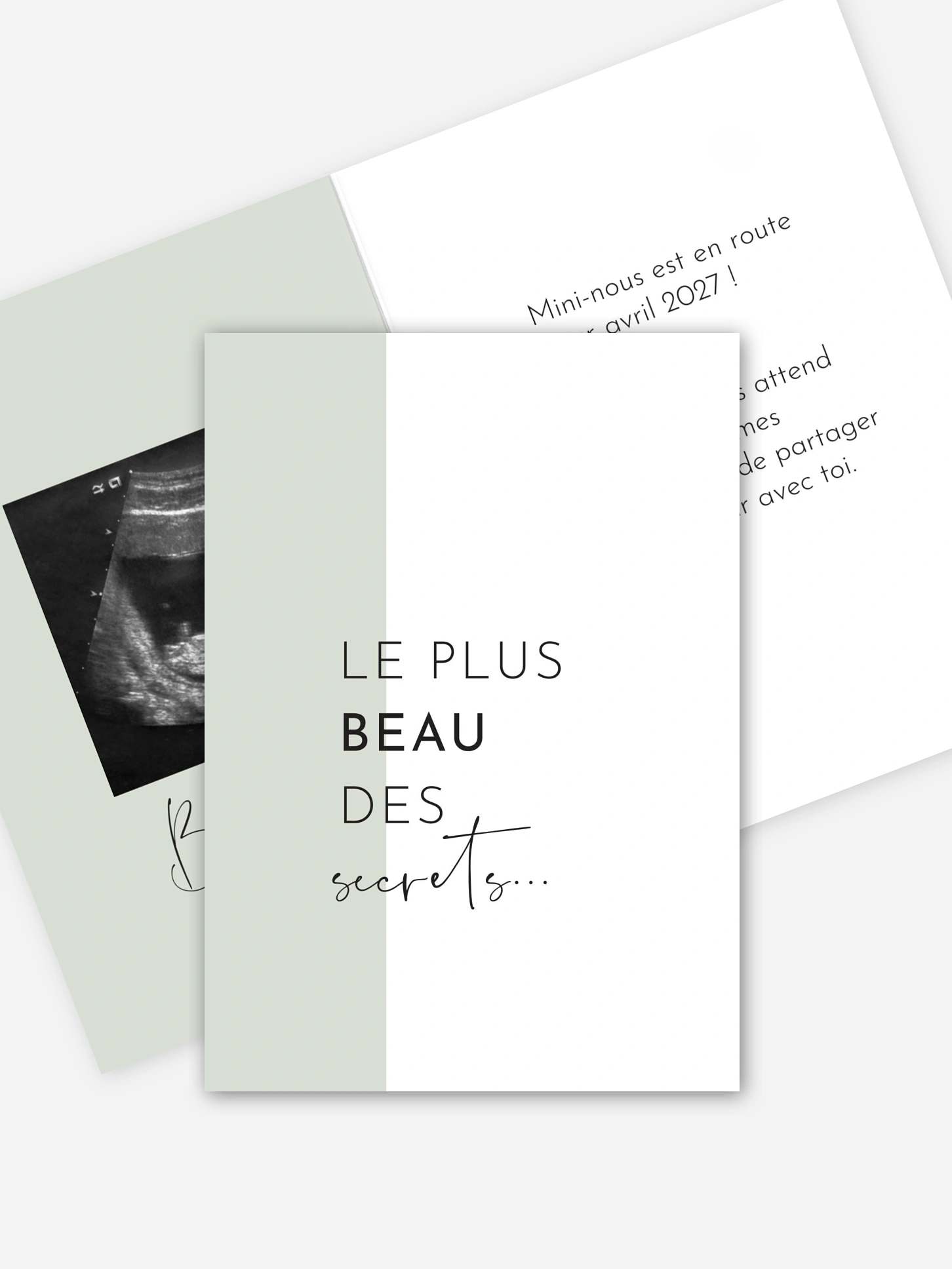 Carte annonce grossesse Beau secret