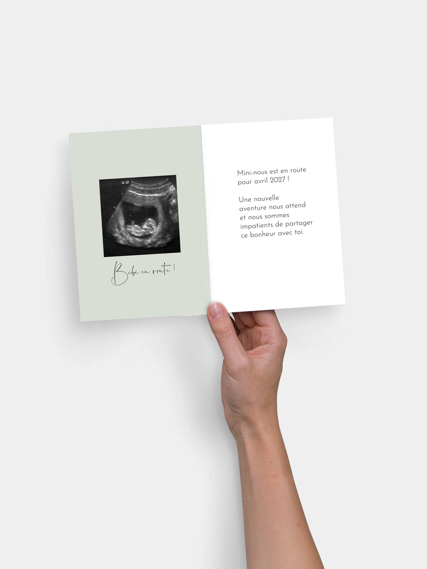 Carte annonce grossesse Beau secret