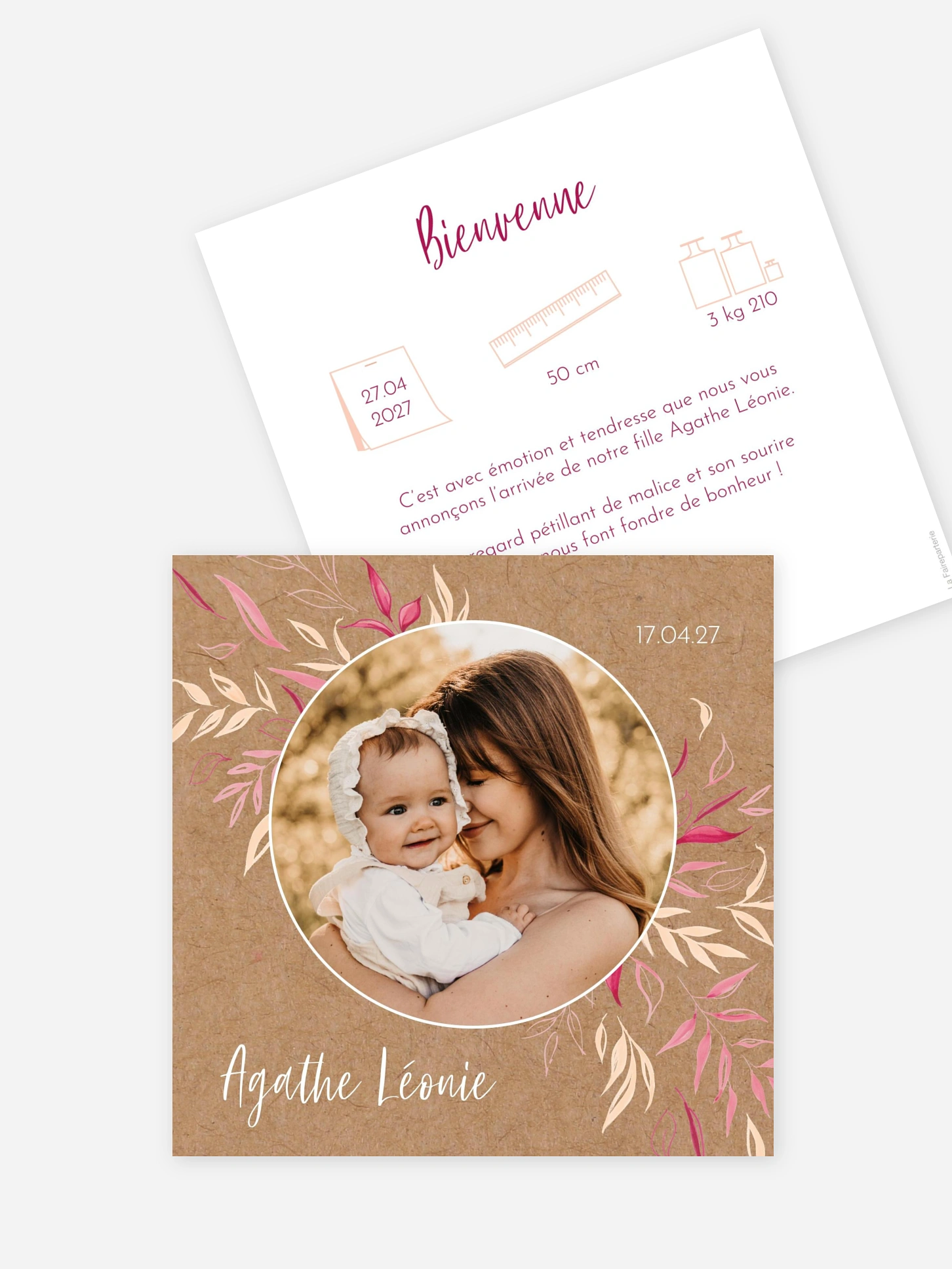 Faire-part naissance Envolée florale