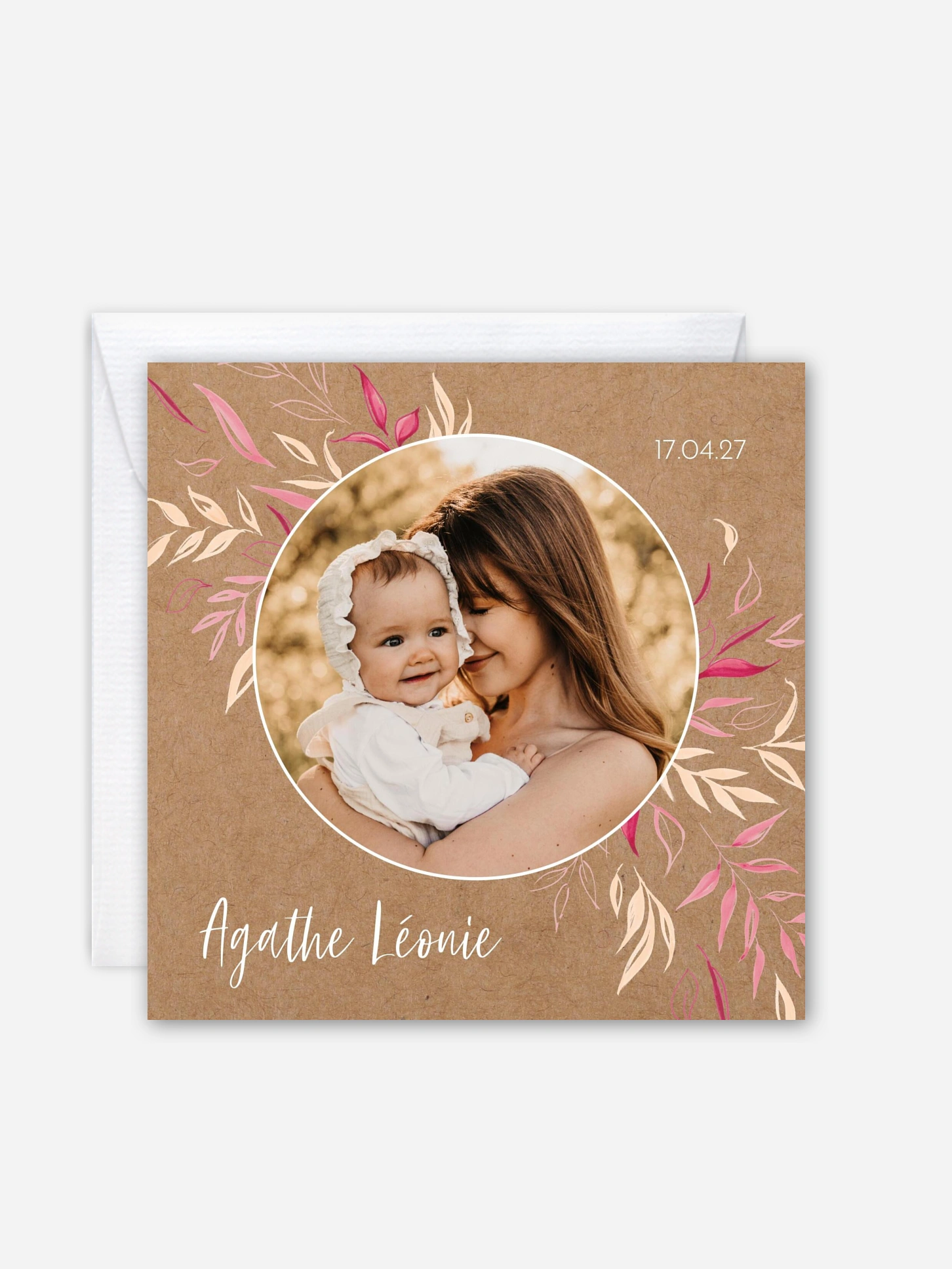 Faire-part naissance Envolée florale
