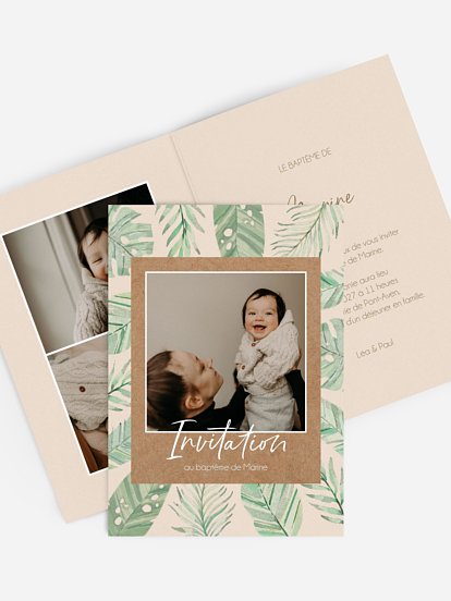 Faire-part baptême Sous les tropiques