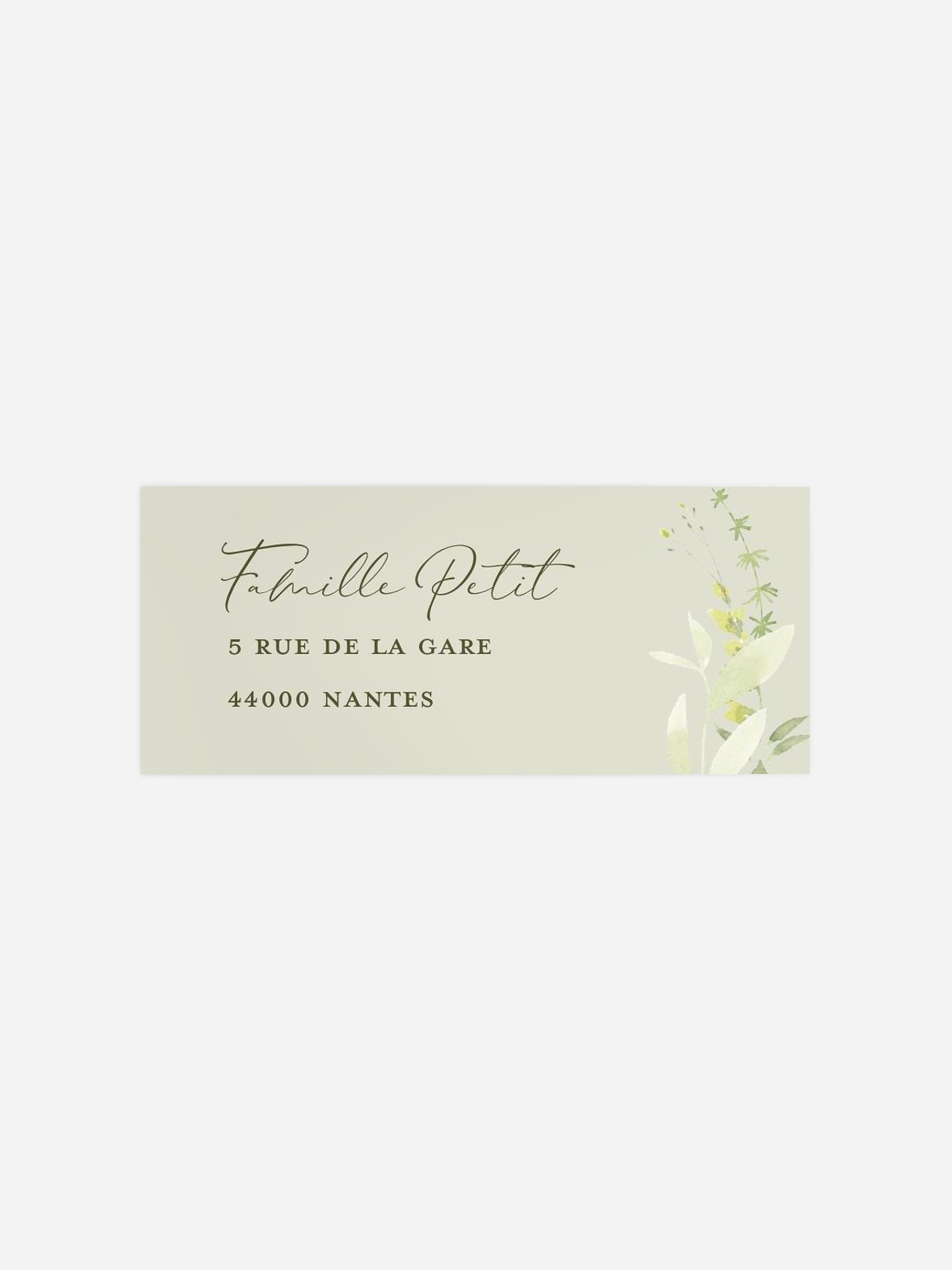 Étiquette expéditeur naissance Enfant fleur