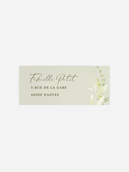 Étiquette expéditeur naissance Enfant fleur