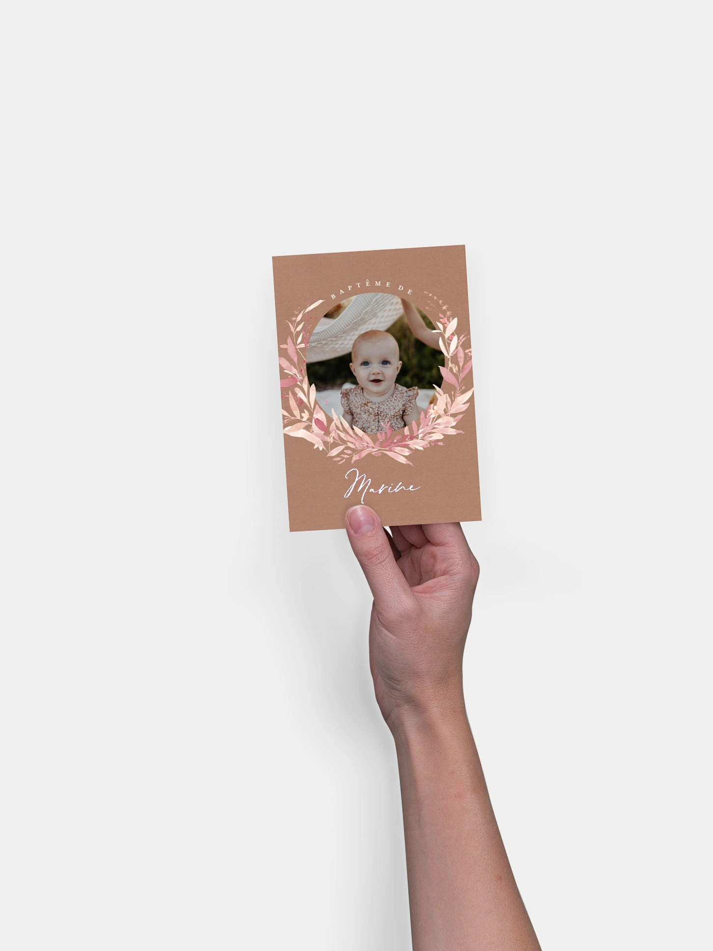 Faire-part baptême Enfant fleur