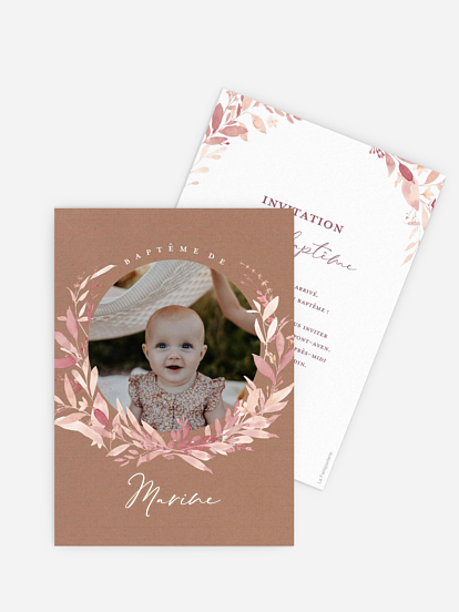 Faire-part baptême Enfant fleur
