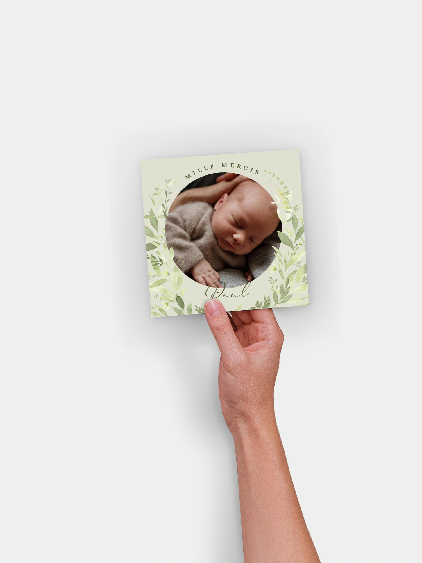Carte remerciement naissance Enfant fleur