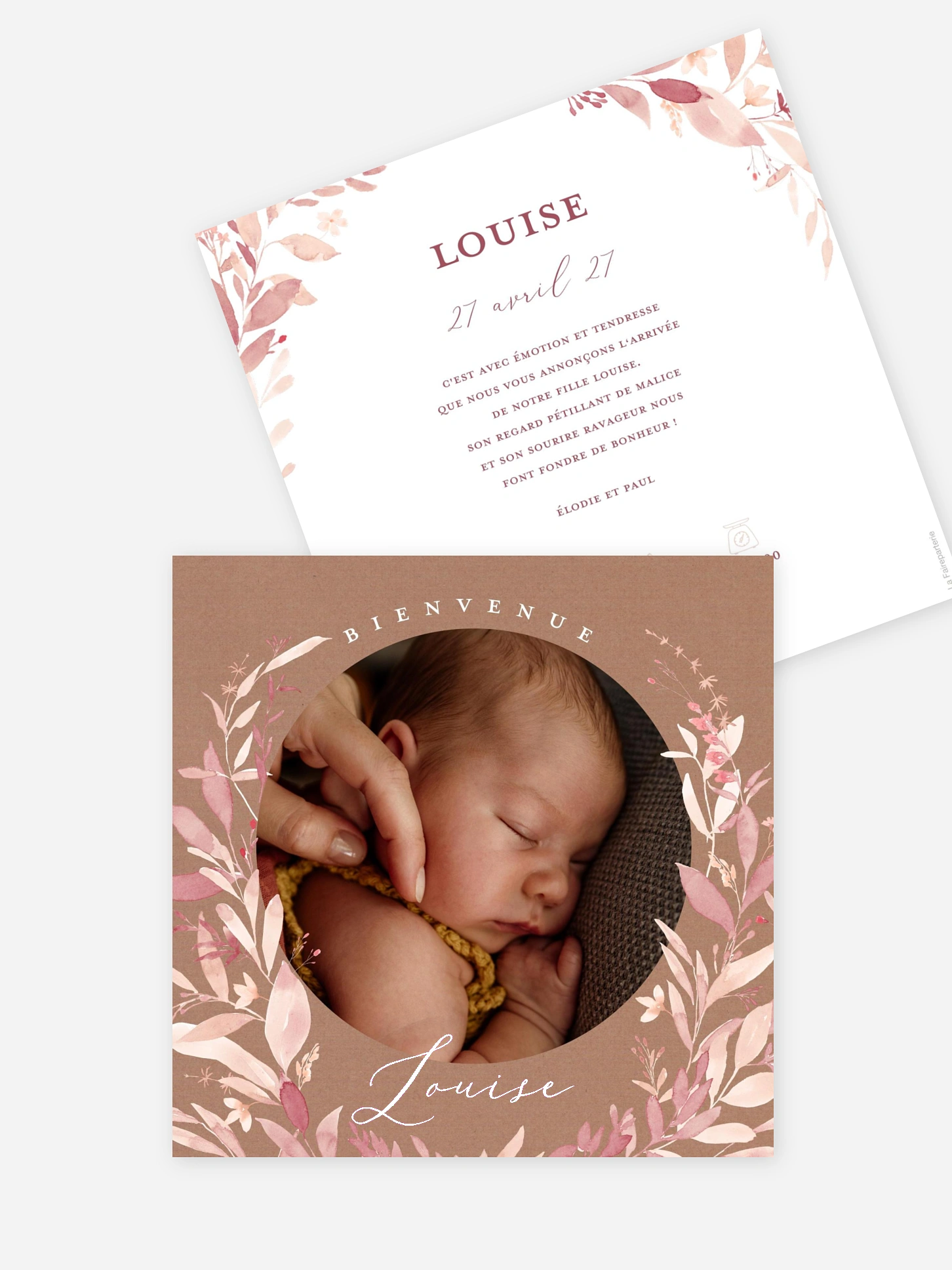 Faire-part naissance Enfant fleur