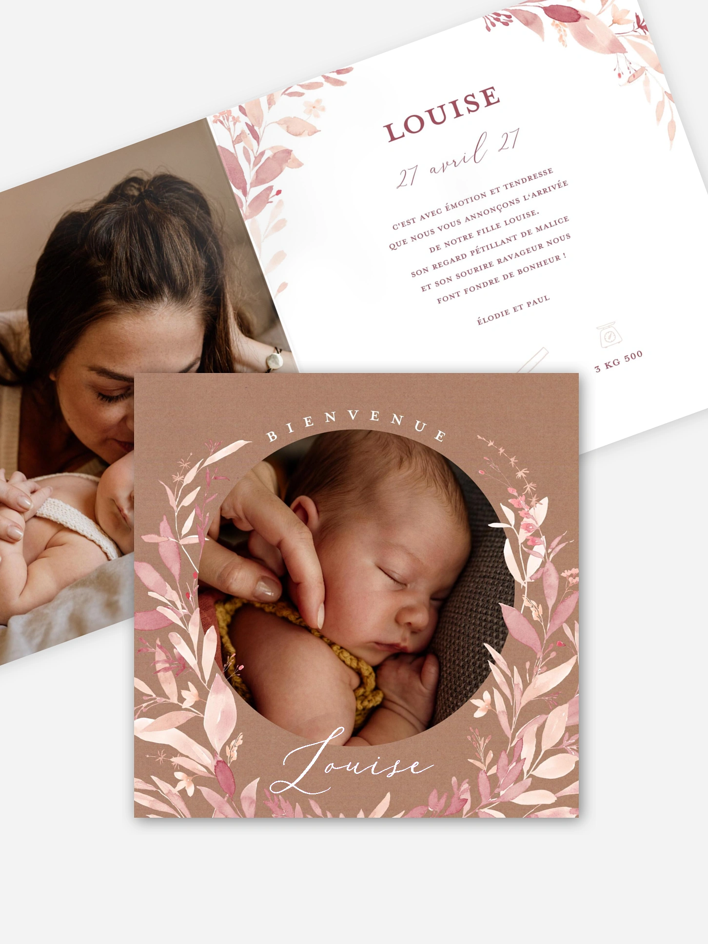 Faire-part naissance Enfant fleur