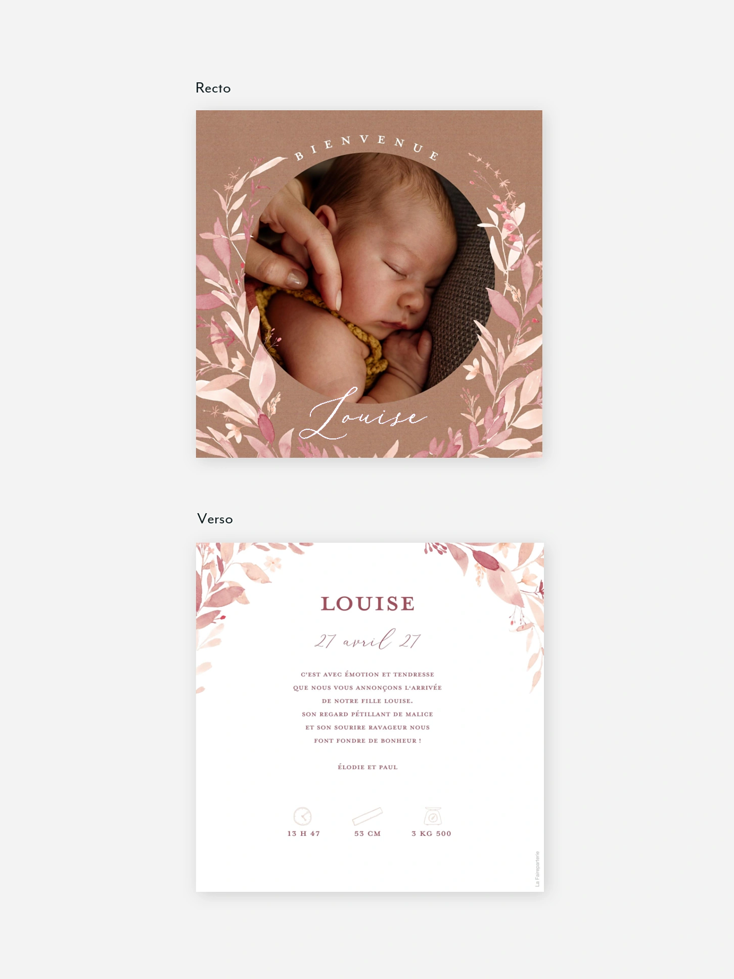 Faire-part naissance Enfant fleur