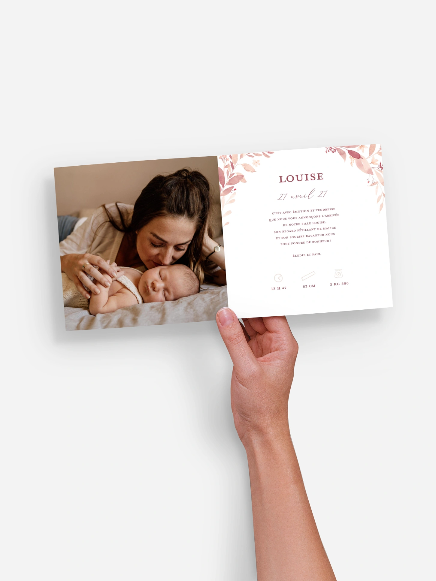 Faire-part naissance Enfant fleur