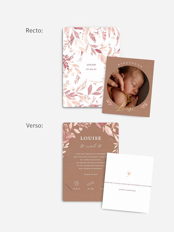 Faire-part naissance Enfant fleur