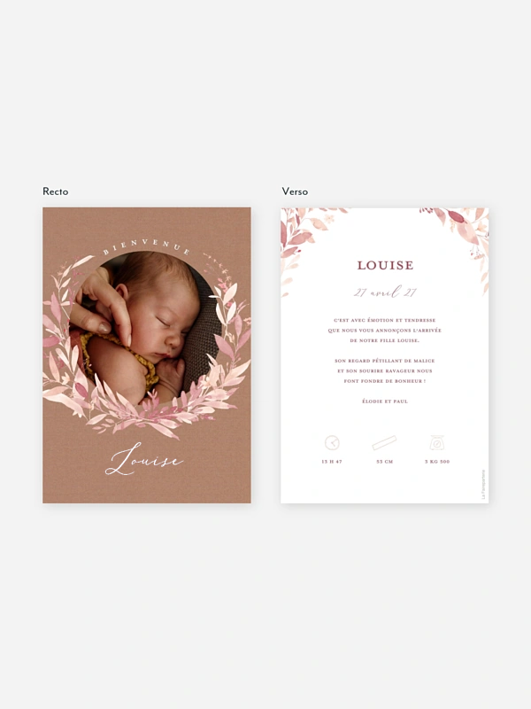 Faire-part naissance Enfant fleur
