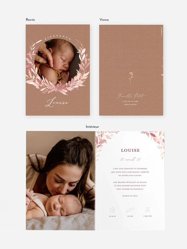 Faire-part naissance Enfant fleur