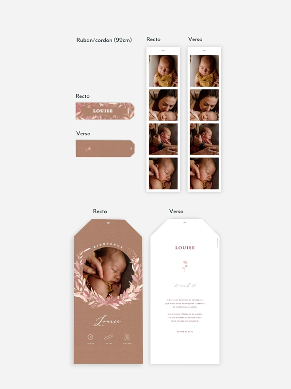 Faire-part naissance Enfant fleur