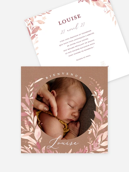 Faire-part naissance Enfant fleur