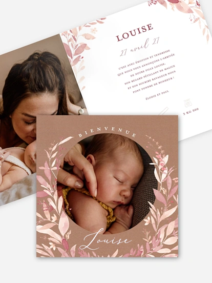 Faire-part naissance Enfant fleur