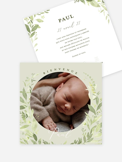 Faire-part naissance Enfant fleur