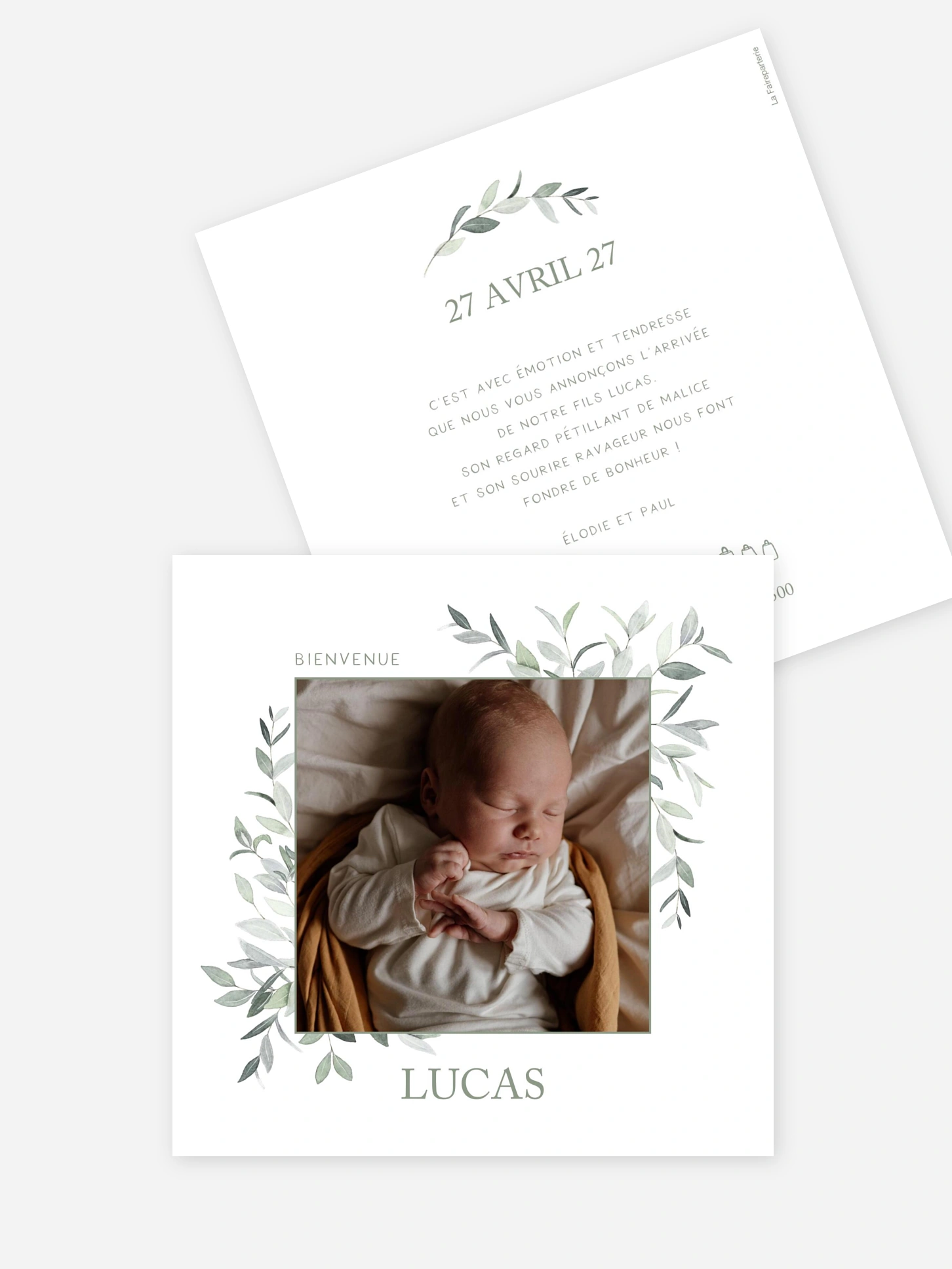 Faire-part naissance Ornament floral