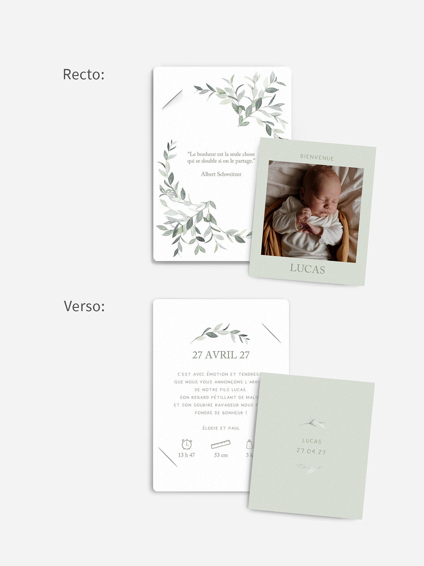 Faire-part naissance Ornament floral